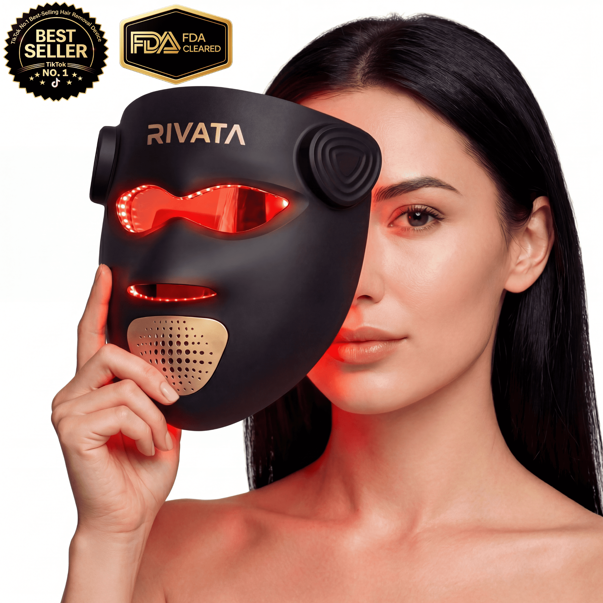 パック・フェイスマスク SHEGAIA GUA SHA ELEVATE AURA MASK AURA 4D Red Light Therapy Mask | FDA Cleared | RIVATA